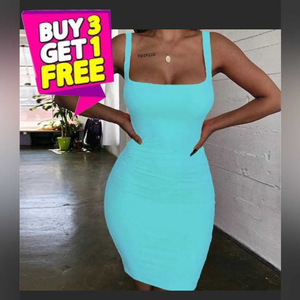 BODYCON dress women TURQUISE